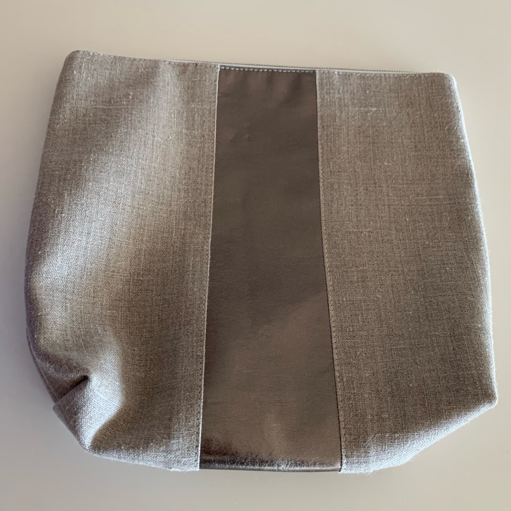 Christen Maxwell Gray Bold Stripe Storage Pouch